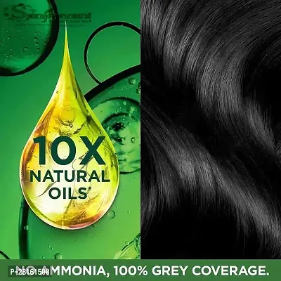 Sanjeevani Natural Hair Colour Creme | No Ammonia | Long-lasting Colour For Men and Womem Smoothness  Shine | Natural Color 50ml + 60ml (Pack of 1, Black)-thumb5