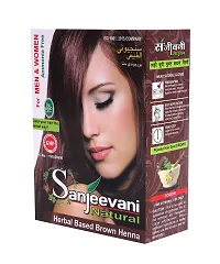 Sanjeevani Natural Black Hair Colour Damage Free | No Ammonia Hair Color Semi Permanent Colour | Long Lasting Hair Color - 60gm. (Pack of 2, Brown)-thumb2