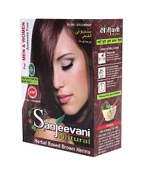 Sanjeevani Natural Black Hair Colour Damage Free | No Ammonia Hair Color Semi Permanent Colour | Long Lasting Hair Color - 60gm. (Pack of 1, Brown)-thumb1