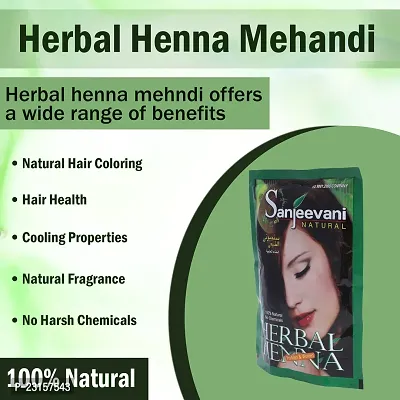Sanjeevani Natural Herbal Henna | Powder for Hair Color | Organic Henna Powder, Hair Care for Men and Women (50 Gram-thumb3