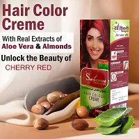 Sanjeevani Natural Hair Colour Creme | No Ammonia | Long-lasting Colour For Men and Womem Smoothness  Shine | Natural Color 50ml + 60ml (Pack of 1, Cherry Red)-thumb2