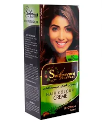 Sanjeevani Natural Hair Colour Creme | No Ammonia | Long-lasting Colour For Men and Womem Smoothness  Shine | Natural Color 50ml + 60ml (Pack of 1, Brown)-thumb1