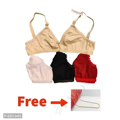 Emova Hosiery Bra Pack of 4 With Free Necklace (Any Color)