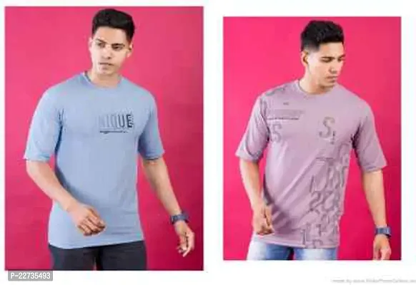 Reliable Multicoloured Polycotton Printed Round Neck Tees Combo For Men