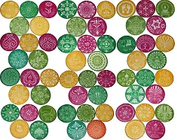 Oramsa Combo of Rangoli Kit- Rangoli Powder (4 * 50gm=200)(Any 4),8"" One Rangoli Round Stencil, 4"" Four Rangoli Round Stencil, 1 Rangoli Roller-thumb1