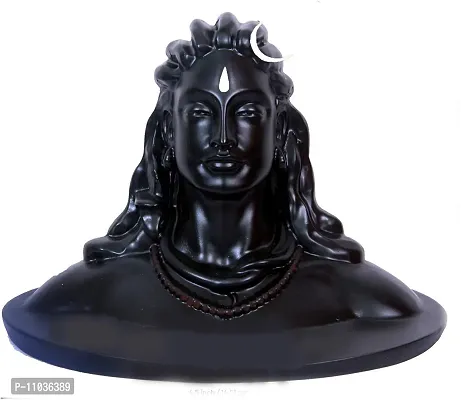 Oramsa Black Resin Lord Adiyogi Mahadev Shiv Shankara Showpiece Idol Murti Statue for Car Dashboard (6.5 cm x 11 cm x 13 cm)-thumb4