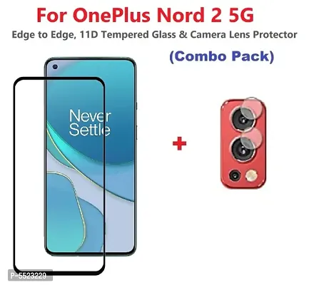 OnePlus Nord 2 5G Edge to Edge, Full Glue, 11D Tempered Glass  Camera Lens Protector (Combo Pack)