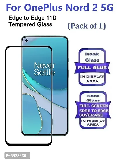OnePlus Nord 2 5G Edge to Edge, Full Glue, 11D Tempered Glass (Pack of 1)