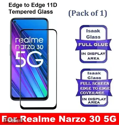 Realme Narzo 30 5G (ISAAK) Edge to Edge, Full Glue, 11D Tempered Glass (Pack of 1)