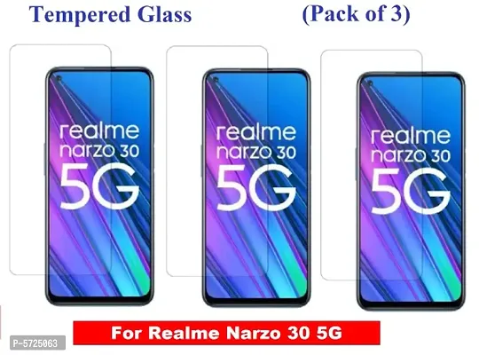 Realme Narzo 30 5G (ISAAK) Tempered Glass (Pack of 3)