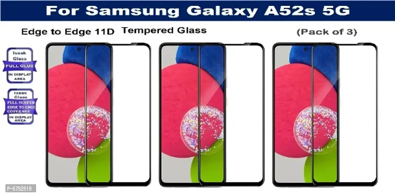 Samsung Galaxy A52s [ISAAK] Edge to Edge, Full Glue, 11D Tempered Glass (Pack of 3)