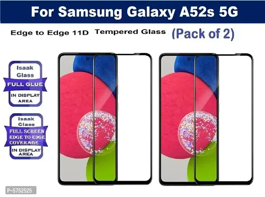 Samsung Galaxy A52s [ISAAK] Edge to Edge, Full Glue, 11D Tempered Glass (Pack of 2)