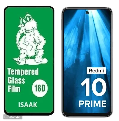 Redmi 10 Prime [ISAAK] Edge to Edge, Full Glue, 18D Tempered Glass (Pack of 1)