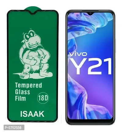 Vivo Y21 [ISAAK] Edge to Edge, Full Glue, 18D Tempered Glass (Pack of 1)
