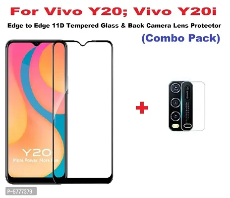 Vivo Y20 [ISAAK] Edge to Edge, Full Glue, 11D Tempered Glass (Combo Pack)-thumb0