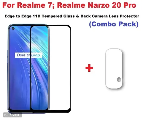 Realme 7| Realme Narzo 20 Pro [ISAAK] Edge to Edge, Flue Glue, 11D Tempered Glass and Camera Lens Protector (Combo Pack)