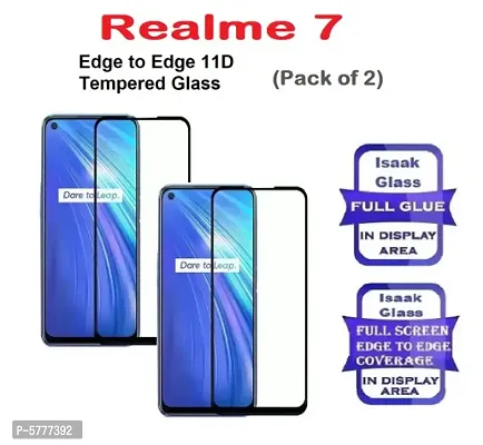 Realme 7 [ISAAK] Edge to Edge, Flue Glue, 11D Tempered Glass (Pack of 2)