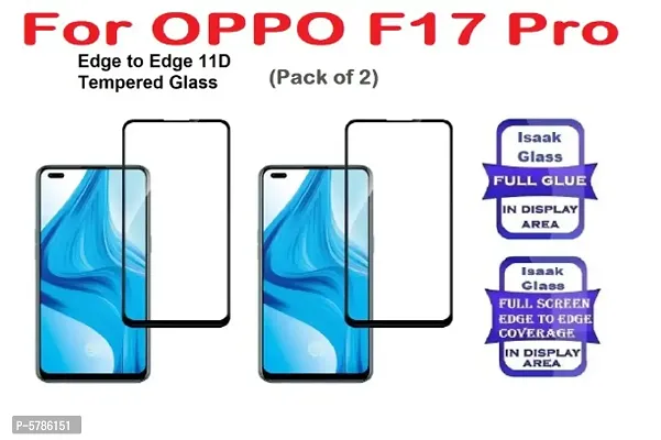 OPPO F17 Pro (ISAAK) Edge to Edge, Full Glue, 11D Tempered Glass (Pack of 2)-thumb0