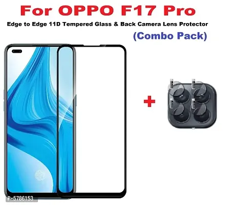 OPPO F17 Pro (ISAAK) Edge to Edge, Full Glue, 11D Tempered Glass  Camera Lens Protector (COMBO PACK)-thumb0