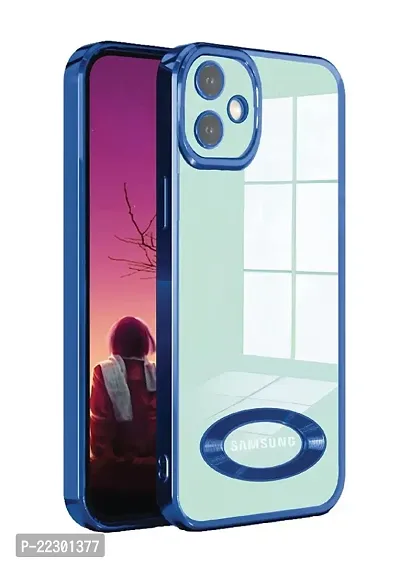 ISAAK CD Cut Logo View Back Cover for SAMSUNG GALAXY A04e (Blue  Transparent)