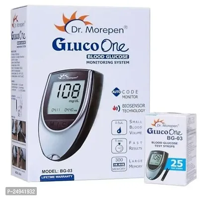 GLUCO ONE BG-03 GLUCO METER+STRIPS 25'S(MOREPEN)-thumb0