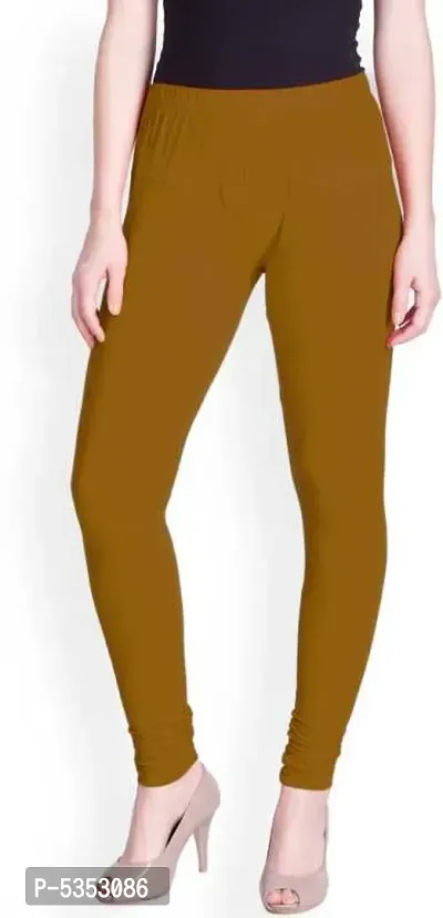 Lycra Churidar Ethnic Wear Legging (Yellow Gold, Solid)