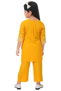 LINKKART FASHION Girls Festive  Party Kurta and Pallazo Set (4-5 Years, Yellow)-thumb1