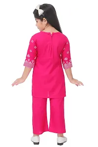 LINKKART FASHION Girls Festive  Party Kurta and Pallazo Set (6-7 Years, Pink)-thumb1