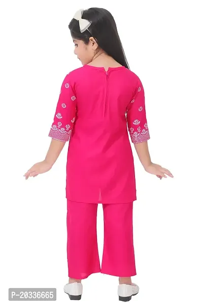 LINKKART FASHION Girls Festive  Party Kurta and Pallazo Set (6-7 Years, Pink)-thumb2