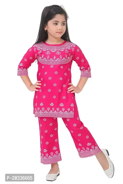 LINKKART FASHION Girls Festive  Party Kurta and Pallazo Set (6-7 Years, Pink)-thumb0