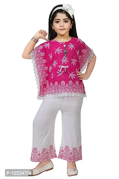 Fabulous Rayon Printed Top With Pant Set For Girls