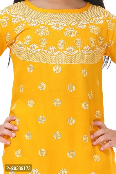 LINKKART FASHION Girls Festive  Party Kurta and Pallazo Set (4-5 Years, Yellow)-thumb3