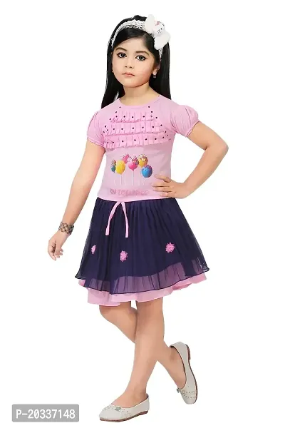 LINKKART FASHION Girls Festive  Party Top and Skirt Set (3-4 YEAR, PINK)-thumb4