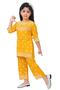 LINKKART FASHION Girls Festive  Party Kurta and Pallazo Set (4-5 Years, Yellow)-thumb3