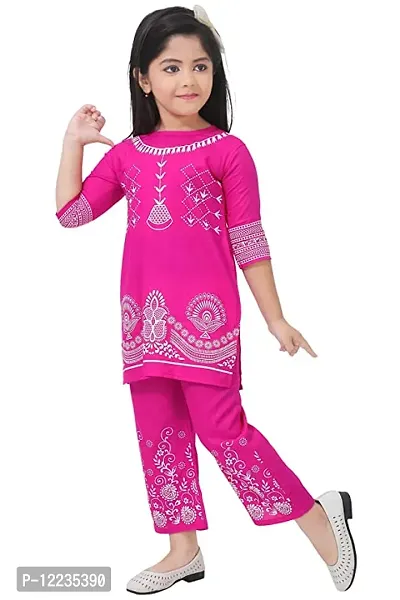 Classic Rayon Kurta and Palazzo Set For Girls