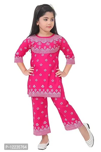 Classic Rayon Kurta and Palazzo Set For Girls