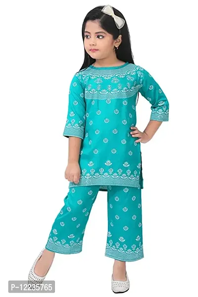 Classic Rayon Kurta and Palazzo Set For Girls