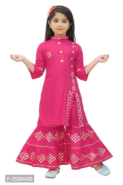 Girls Rayon Kurta and Pallazo Set