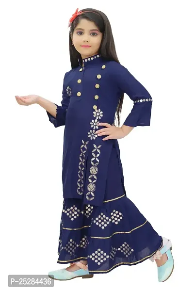 Girls Rayon Kurta and Pallazo Set-thumb3