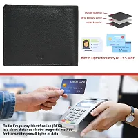 Stylish Black Artificial Leather Self Design Two Fold Wallet For Men-thumb3