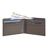 Stylish Brown Artificial Leather Self Design Two Fold Wallet For Men-thumb1