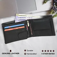 Stylish Black Artificial Leather Self Design Two Fold Wallet For Men-thumb1