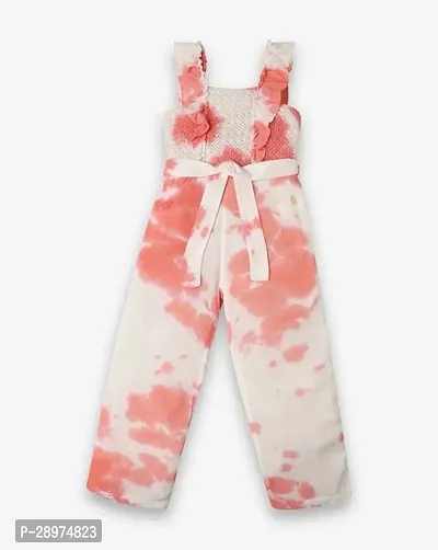 Stylish Multicoloured Cotton Printed Basic Jumpsuit For Girls-thumb0