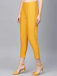 Girik Fashion Women's Lycra Rayon Slim Pants Ethnic Trouser Casual Bottom Wear (X-Large, Yellow)-thumb3