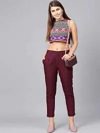 Girik Fashion Women Lycra Rayon Slim Pants Ethnic Trouser Casual Bottom Wear (Large, Magenta)-thumb4