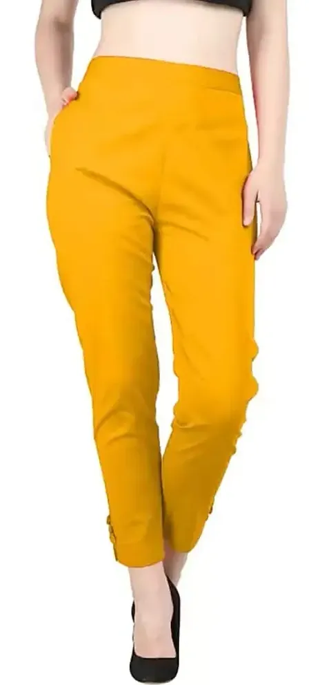 Girik Fashion Women's Lycra Rayon Slim Pants Ethnic Trouser Casual Bottom Wear