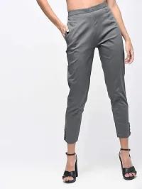 Girik Fashion Women's Lycra Rayon Slim Pants Ethnic Trouser Casual Bottom Wear (Medium, Grey)-thumb1