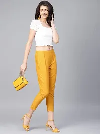 Girik Fashion Women's Lycra Rayon Slim Pants Ethnic Trouser Casual Bottom Wear (X-Large, Yellow)-thumb4