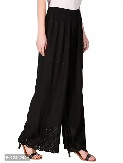 Faux leather wide leg trousers in black – Outfitbook.fr