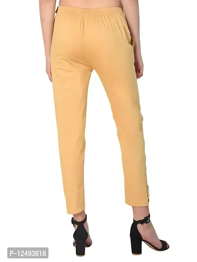 Girik Fashion Lycra Rayon Slim Pants Ethnic Trouser Casual Bottom Wear for Women's (XX-Large, Beige)-thumb2